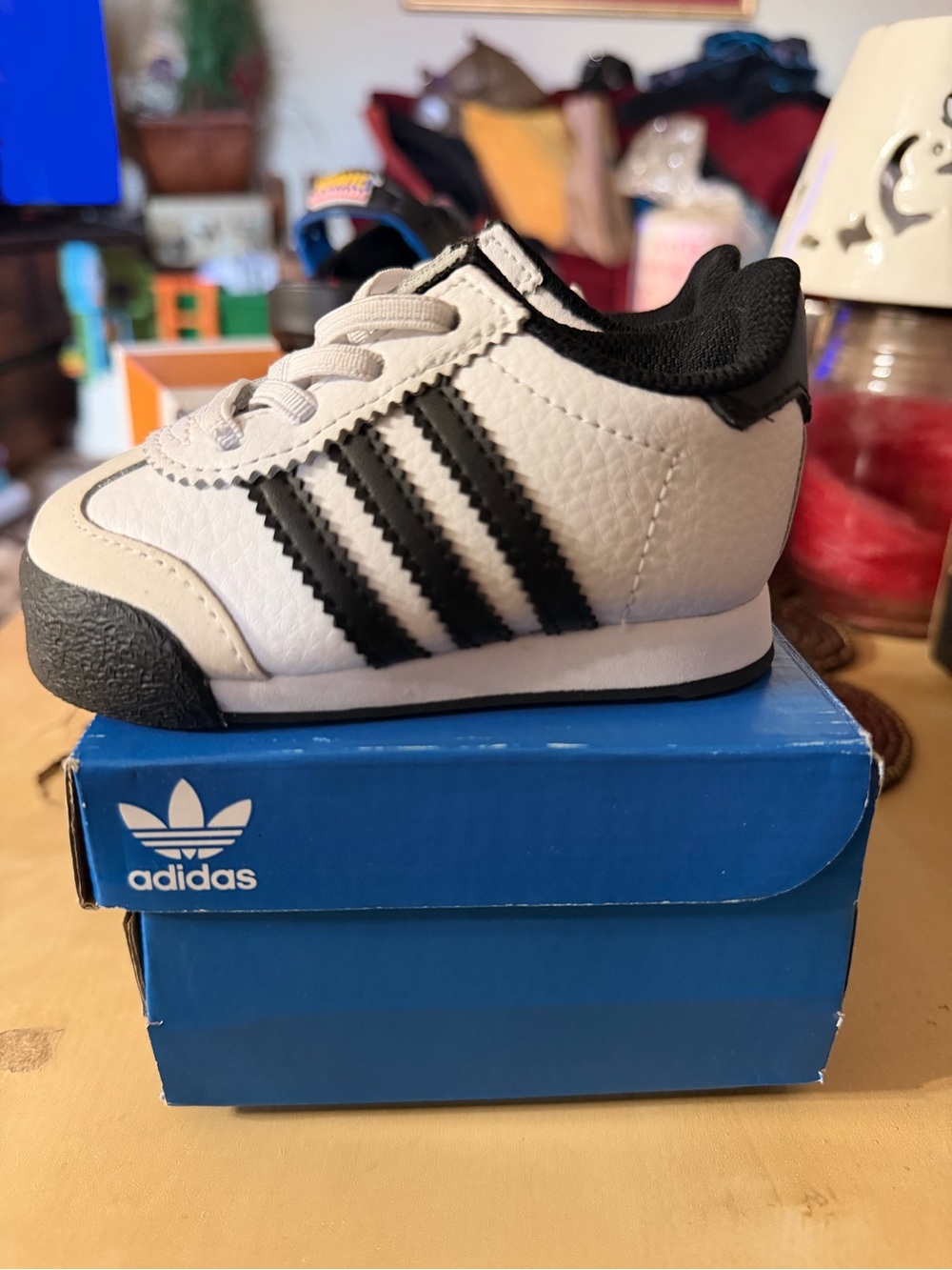 adidas Kids White and Black Classic Three-Stripe Sneaker